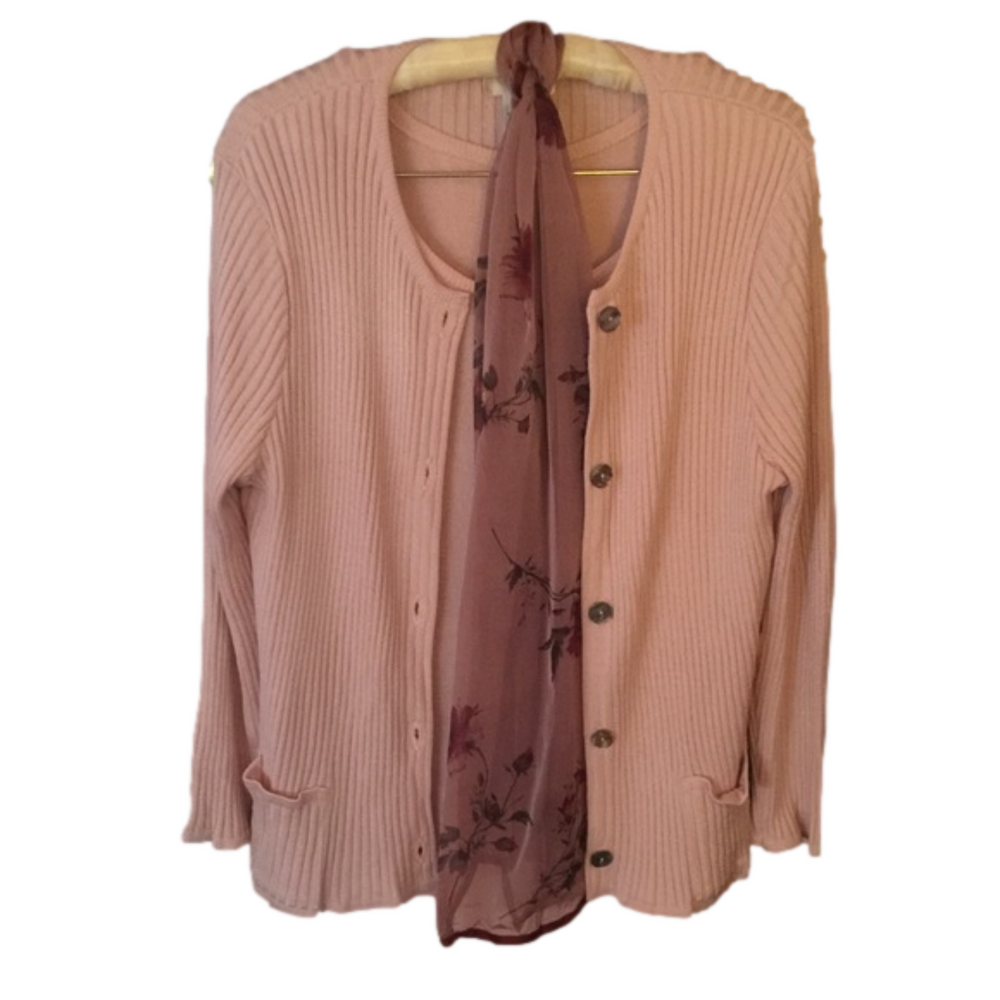 Talbots Pink Sweater Dress, shell and jacket L - Picture 1 of 4